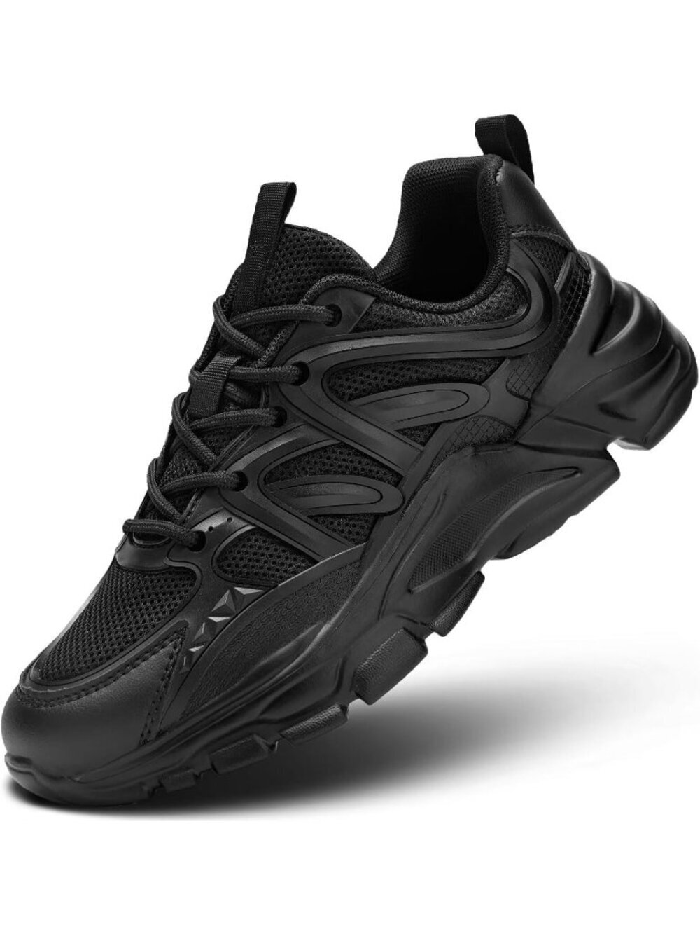 Women's Black Ladies Walking Comfor Breathable Soft Sole Tennis Sneaker Shoes